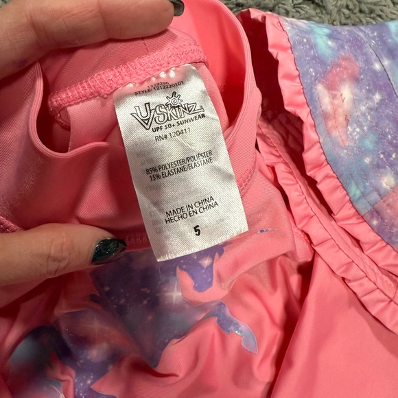 UVSkinz Pink and Purple Rashguard Swim Set Girls 5T - Picture 4 of 5